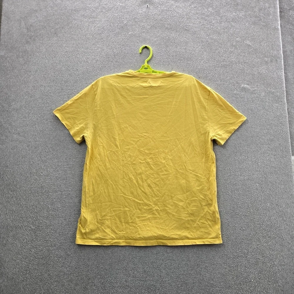 Polo Ralph Lauren Men Shirt L Yellow Graphic Polo 1967 Logo Classic Short Sleeve